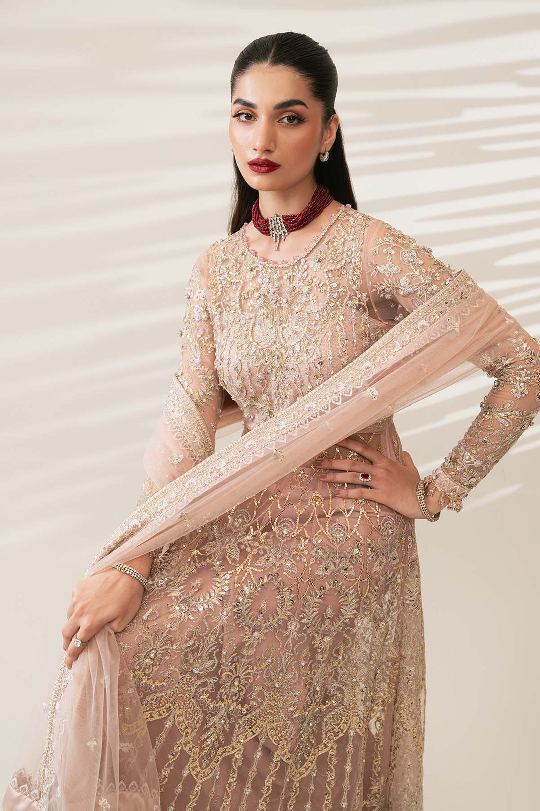 Etoile Filante by Enzo RTW Hand work Bareeze Net 3 Piece Suit ROISIN Wedding Collection