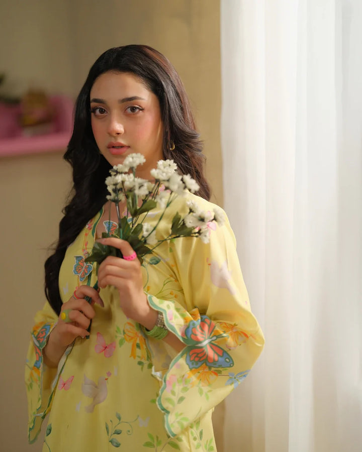 The Switch Edit by Dhaga RTW Printed Cambric 2 Piece Suit Creme Brulee Casual Collection