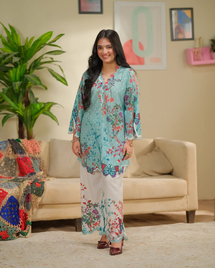 The Switch Edit by Dhaga RTW Printed Cambric 2 Piece Suit Fire Casual Collection