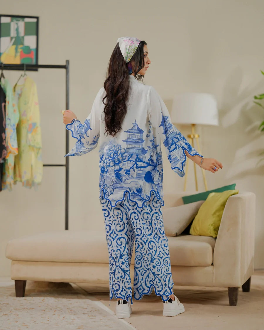 The Switch Edit by Dhaga RTW Printed Cambric 2 Piece Suit Coffee Cutie Casual Collection