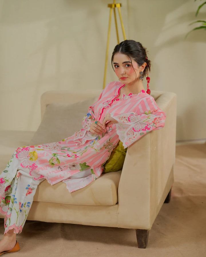 The Switch Edit by Dhaga RTW Printed Cambric 2 Piece Suit Strawberry Matcha Casual Collection