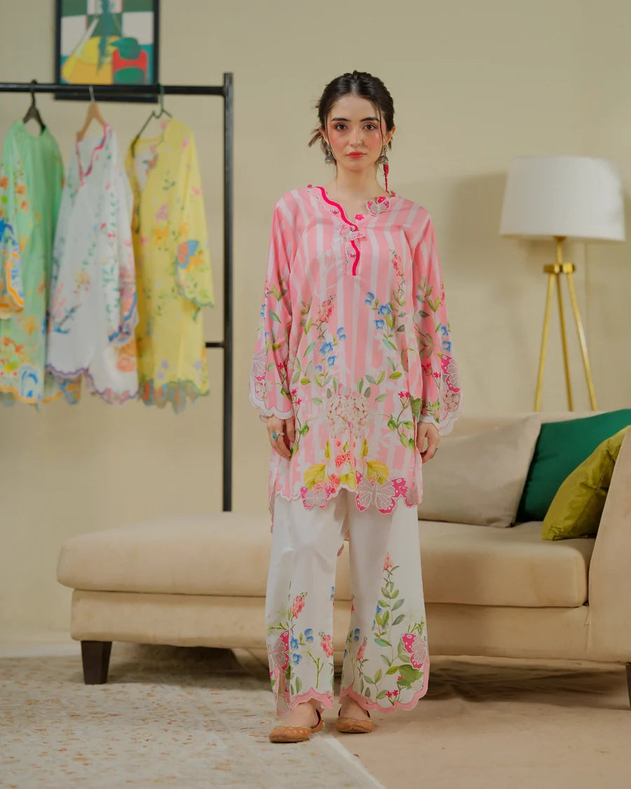 The Switch Edit by Dhaga RTW Printed Cambric 2 Piece Suit Strawberry Matcha Casual Collection