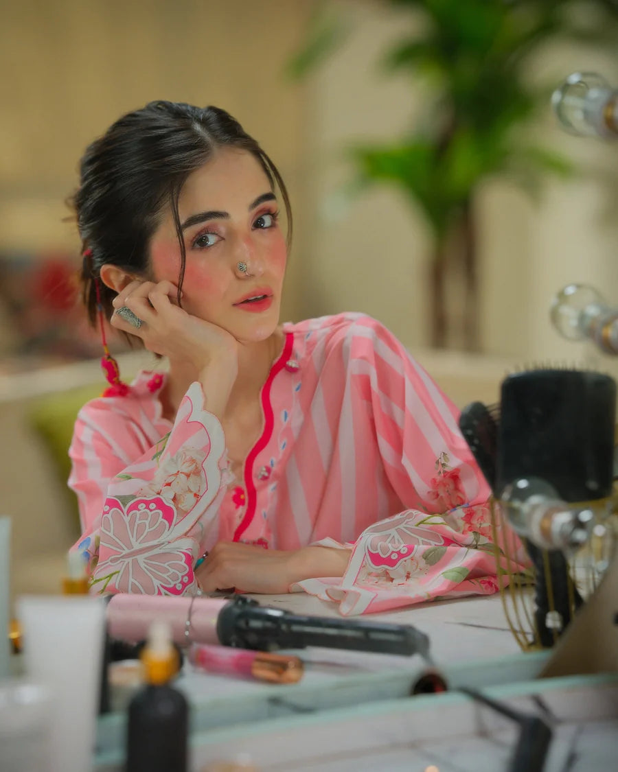 The Switch Edit by Dhaga RTW Printed Cambric 2 Piece Suit Strawberry Matcha Casual Collection