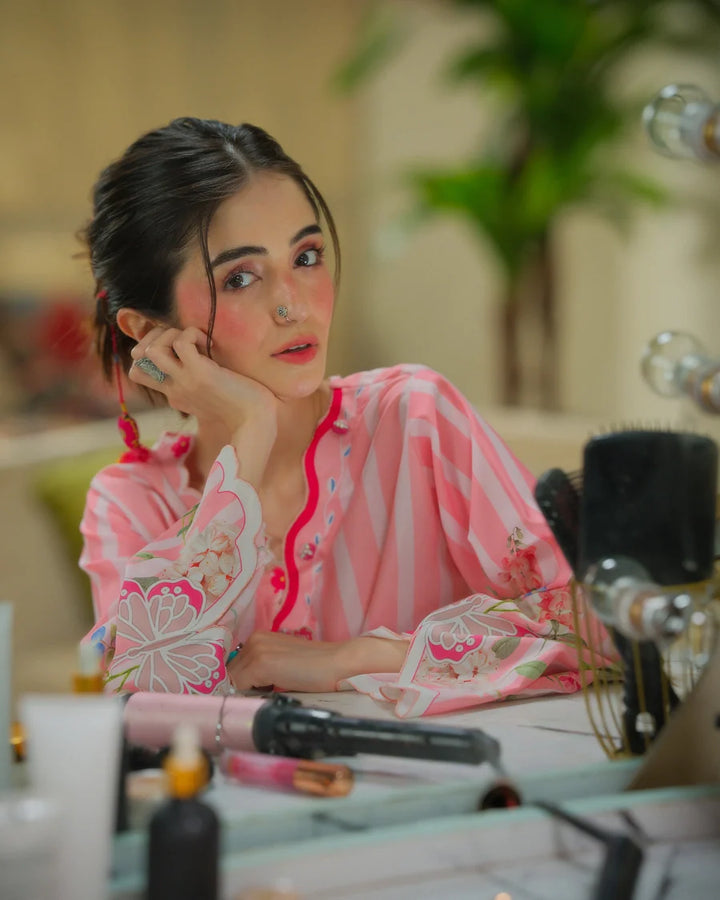 The Switch Edit by Dhaga RTW Printed Cambric 2 Piece Suit Strawberry Matcha Casual Collection
