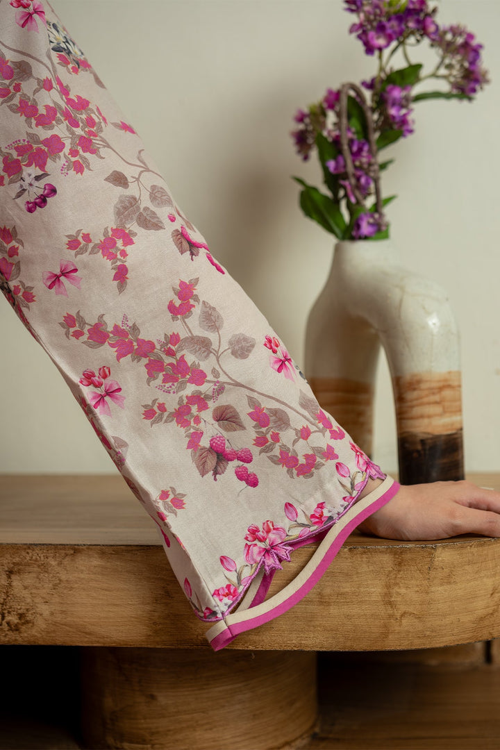 Rhea by Sahar Unstitched Lawn 1 Piece Suit Blush Meadow - Casual Collection