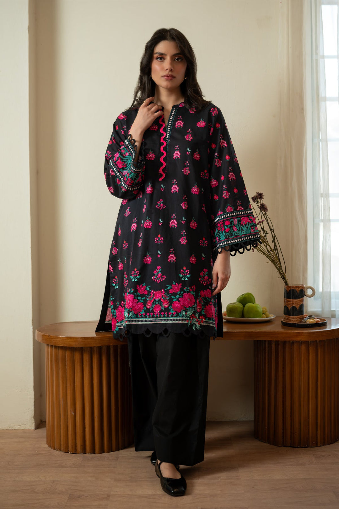 Rhea by Sahar Unstitched Lawn 1 Piece Suit Berry Noir - Casual Collection