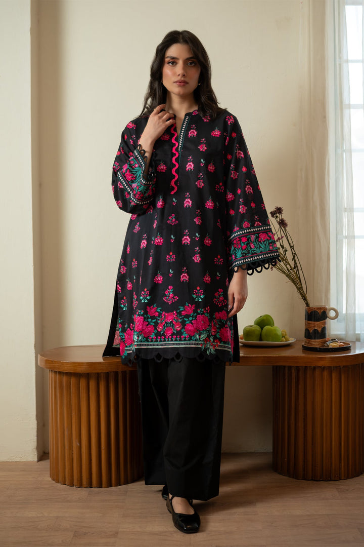 Rhea by Sahar Unstitched Lawn 1 Piece Suit Berry Noir - Casual Collection