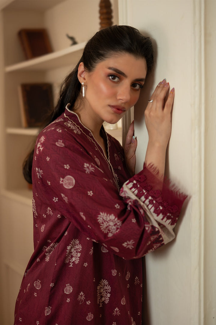 Rhea by Sahar Unstitched Lawn 1 Piece Suit Rust Ember - Casual Collection