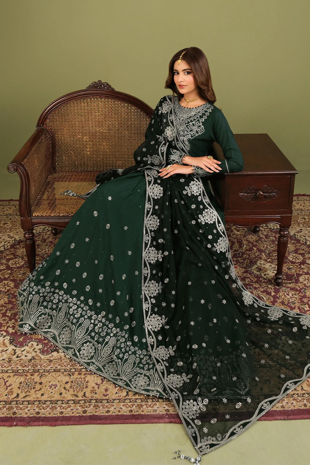 Alizeh Luxe Unstitched Raw Silk Embroidered 3 Piece Suit AFB26UL D-06 Alice - Winter Collection