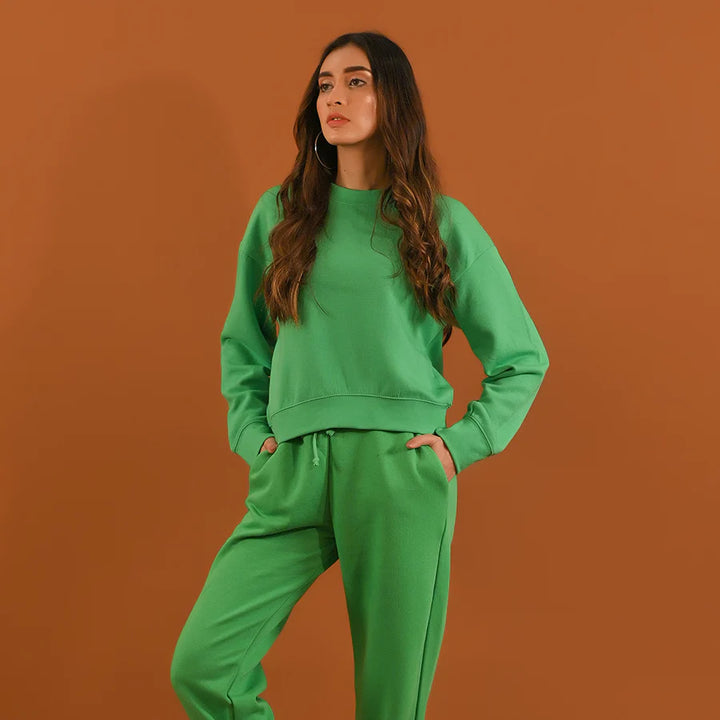 Dhaga Women Western Solids T- Shirt jersy Cropped tshirt Green DSS10013 - Summer Collection