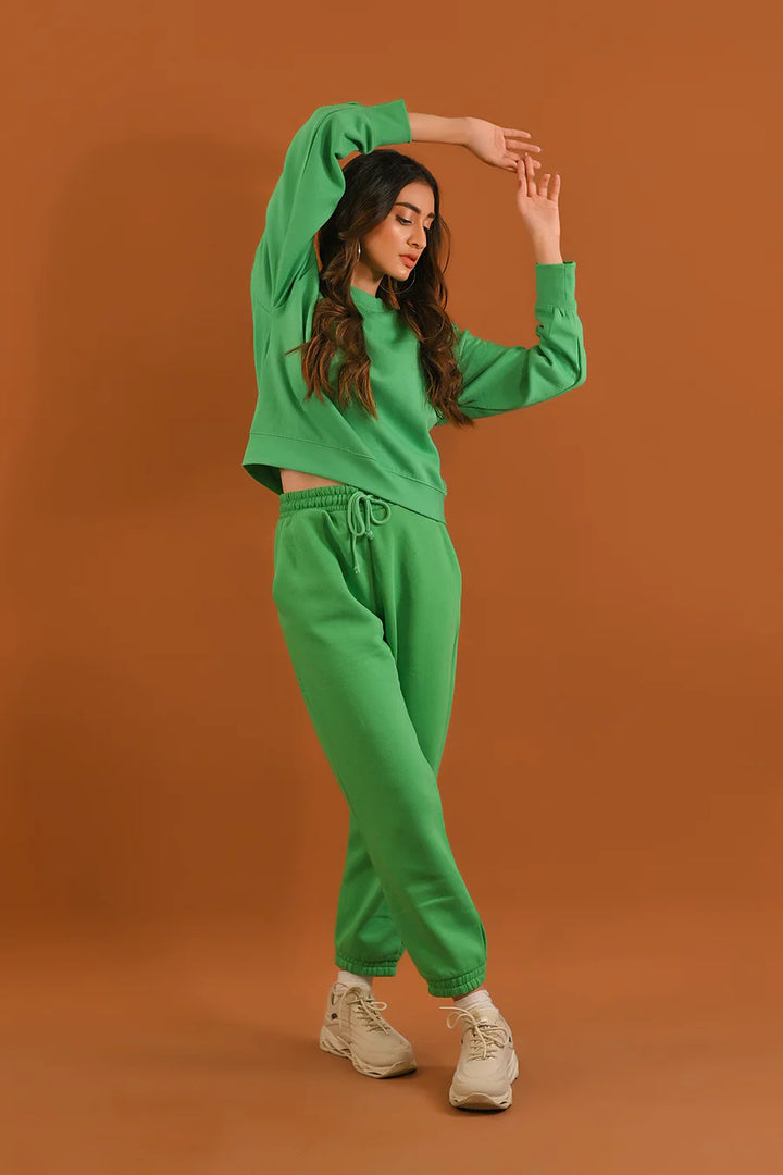 Dhaga Women Western Solids T- Shirt jersy Cropped tshirt Green DSS10013 - Summer Collection