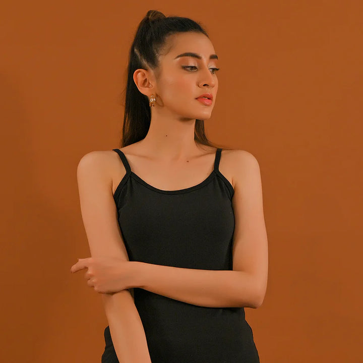 Dhaga Women Pret Solids 1 Piece cotton Pack of 3 Women Black Camisole DT10004 - Summer Collection