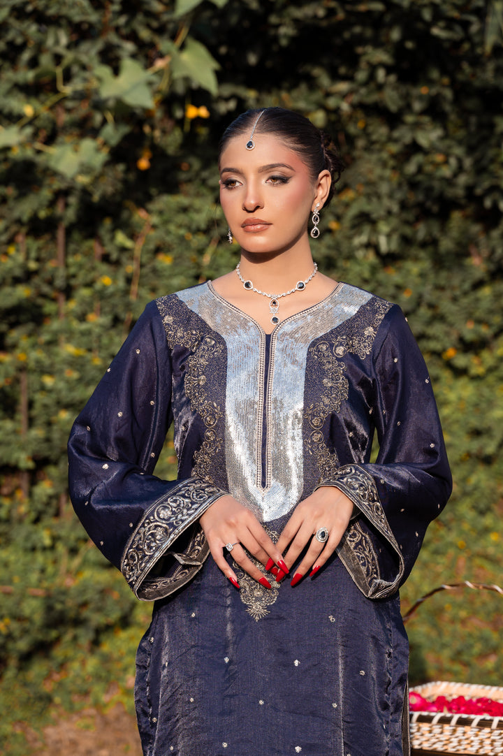 Sitaray by Reezas Women Pret Silk Embroidered 3 Piece Sunehri raat - Festive Collection