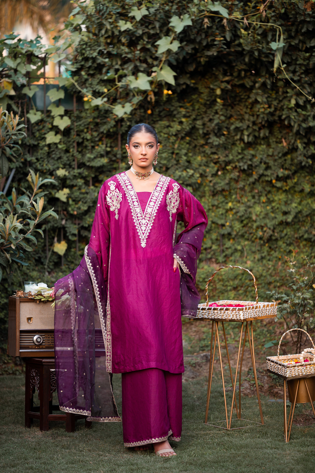 Sitaray by Reezas Women Pret Silk Embroidered 3 Piece Rang e ishq - Festive Collection