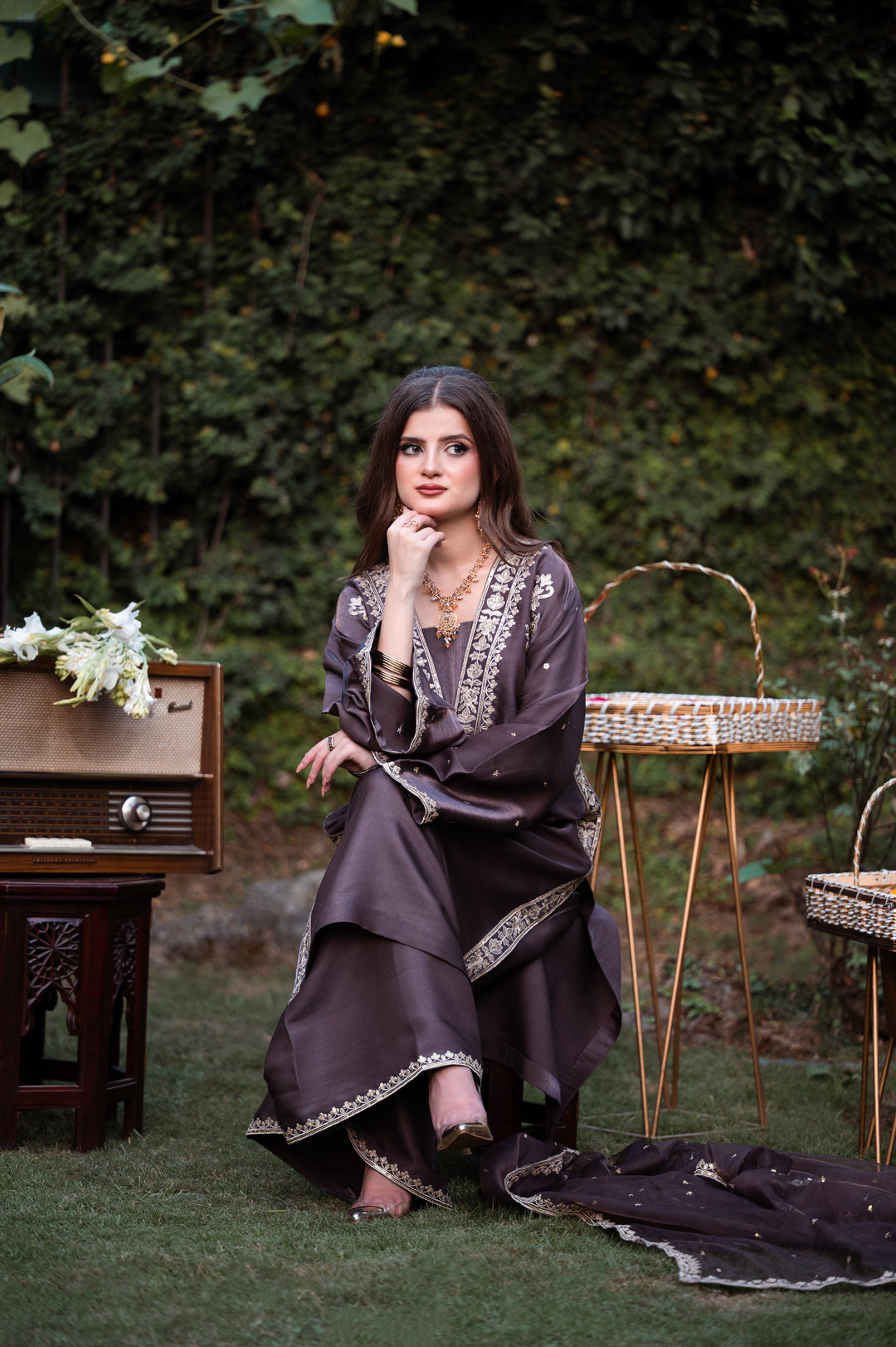 Sitaray by Reezas Women Pret Silk Embroidered 3 Piece saahil - Festive Collection