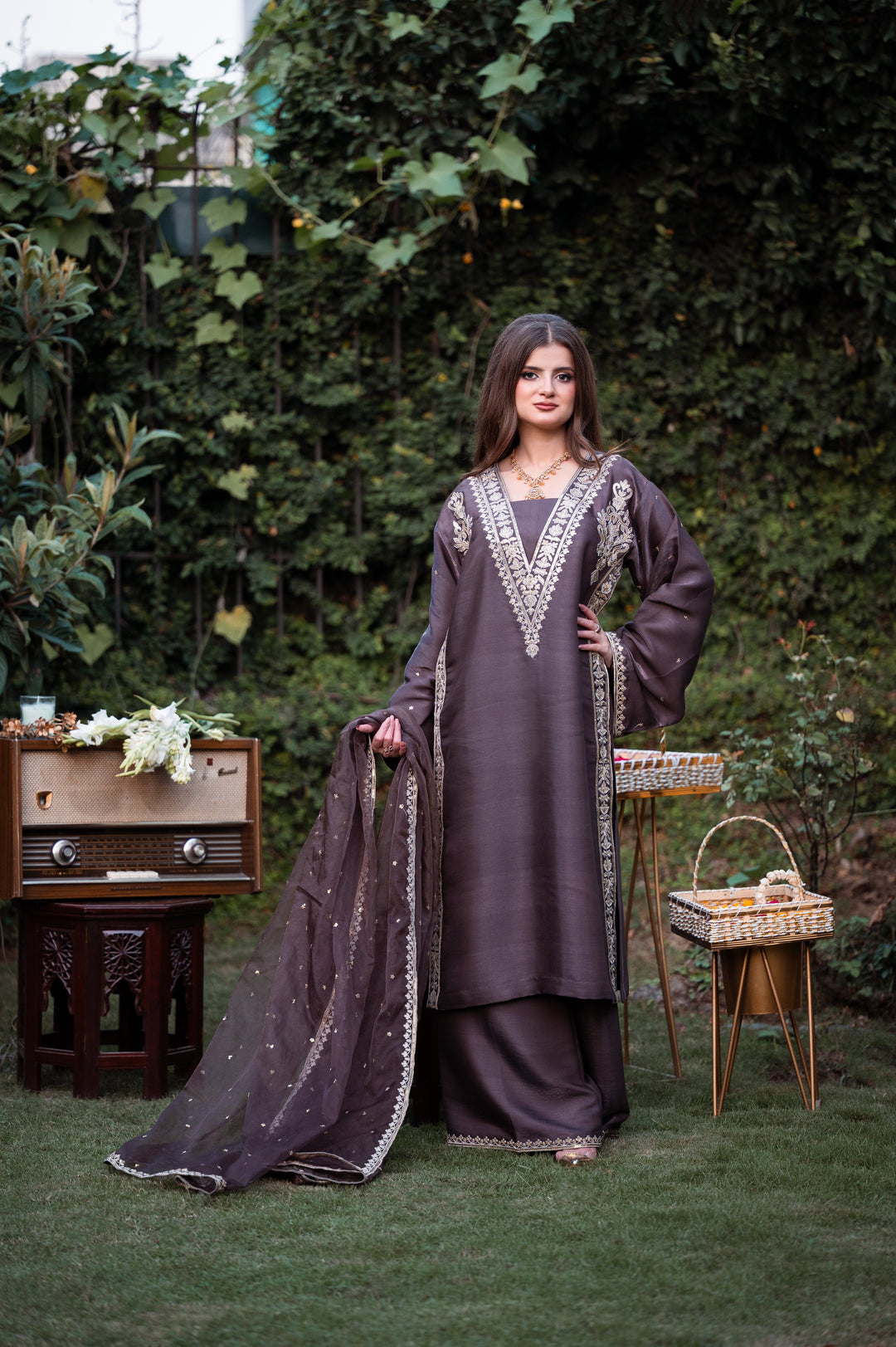 Sitaray by Reezas Women Pret Silk Embroidered 3 Piece saahil - Festive Collection