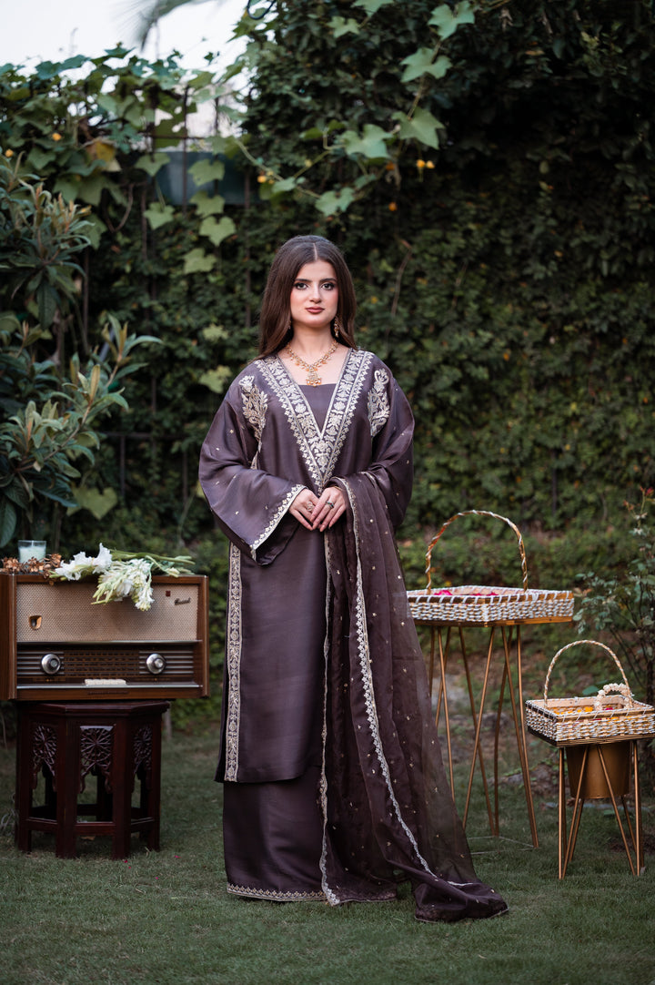 Sitaray by Reezas Women Pret Silk Embroidered 3 Piece saahil - Festive Collection