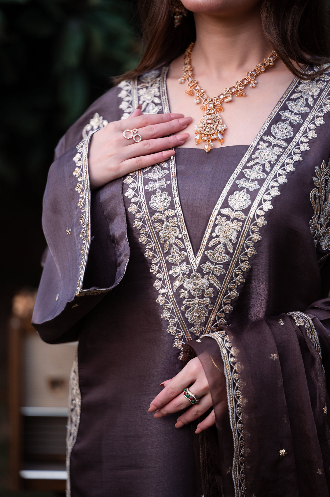 Sitaray by Reezas Women Pret Silk Embroidered 3 Piece saahil - Festive Collection