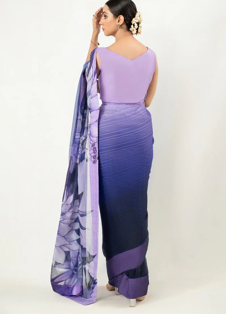 Imran Aftab RTW Printed Chiffon Saree IASC-UF-17 - Festive Collection