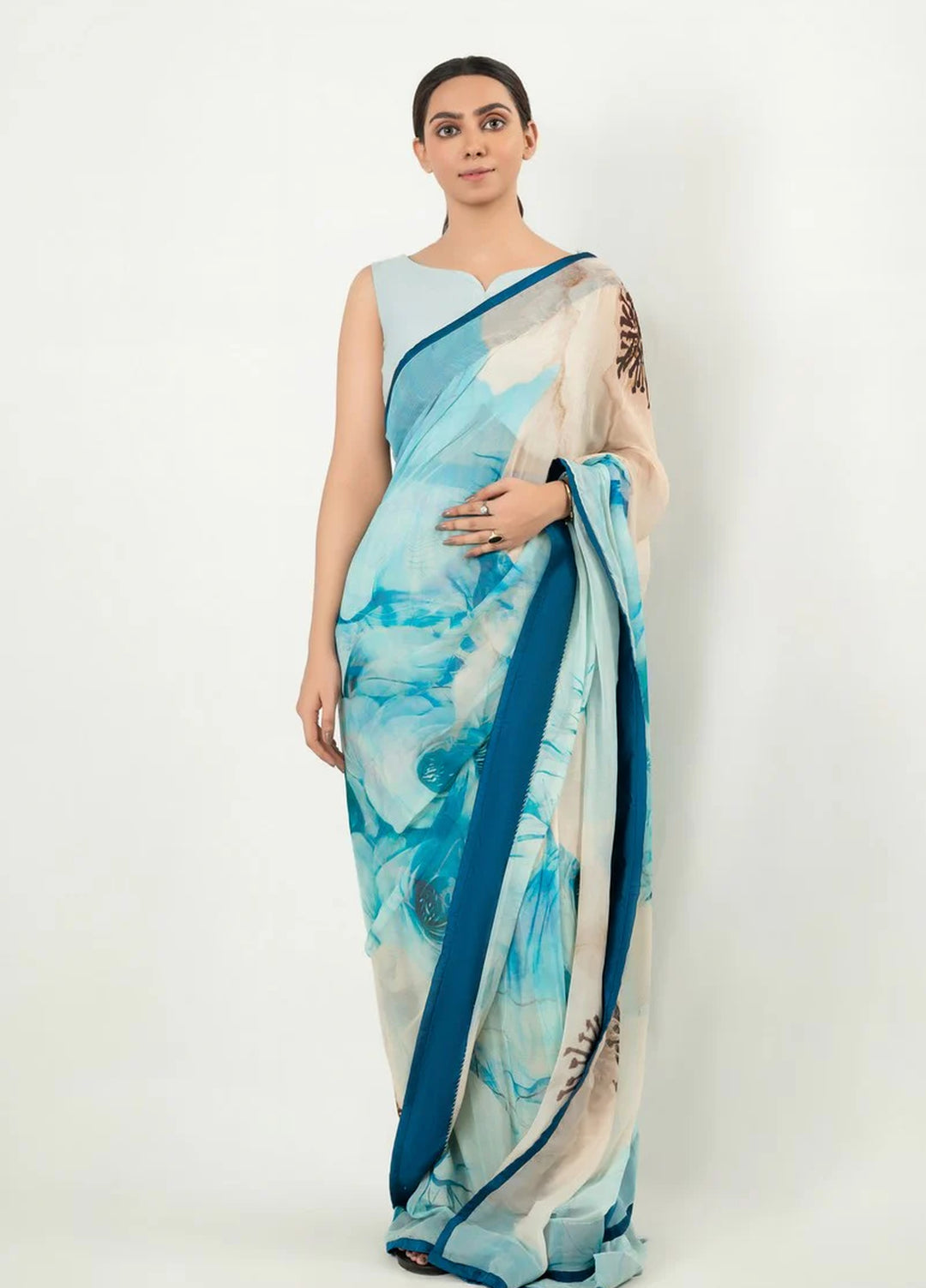 Imran Aftab RTW Printed Chiffon Saree IASC-UF-21 - Festive Collection