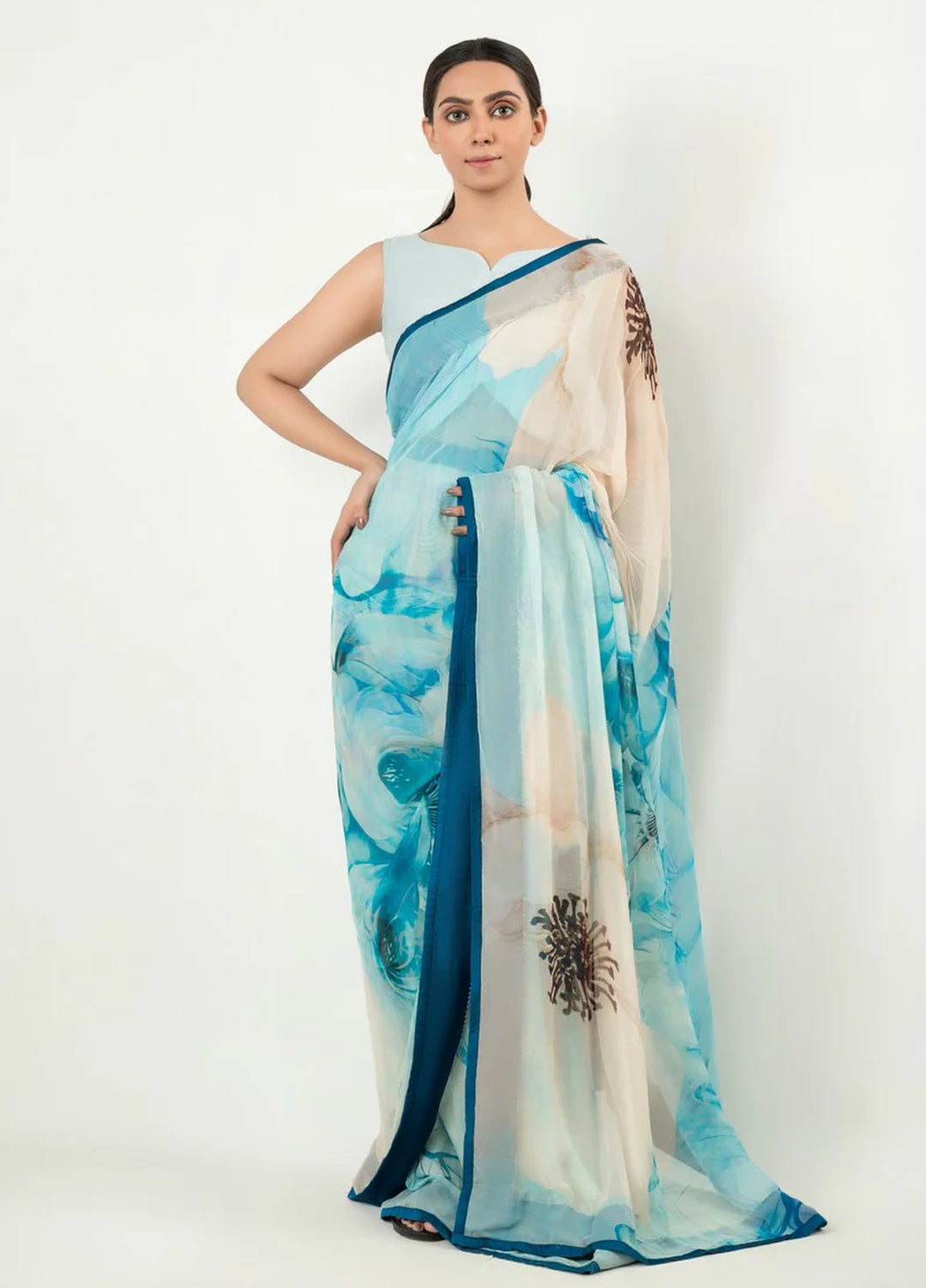 Imran Aftab RTW Printed Chiffon Saree IASC-UF-21 - Festive Collection