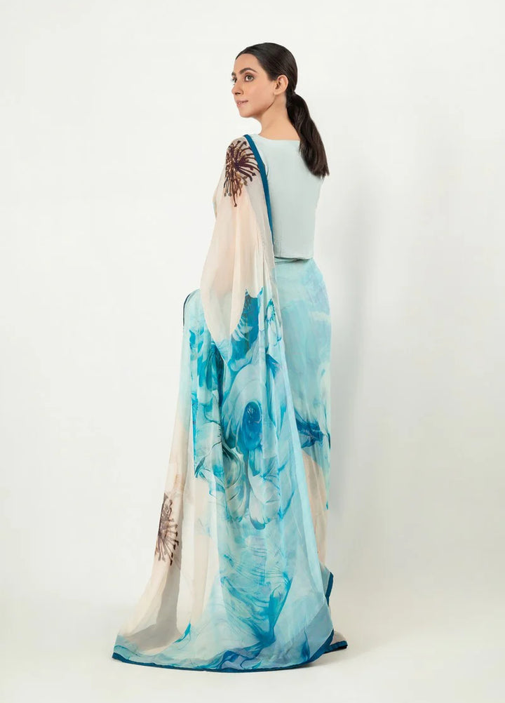 Imran Aftab RTW Printed Chiffon Saree IASC-UF-21 - Festive Collection