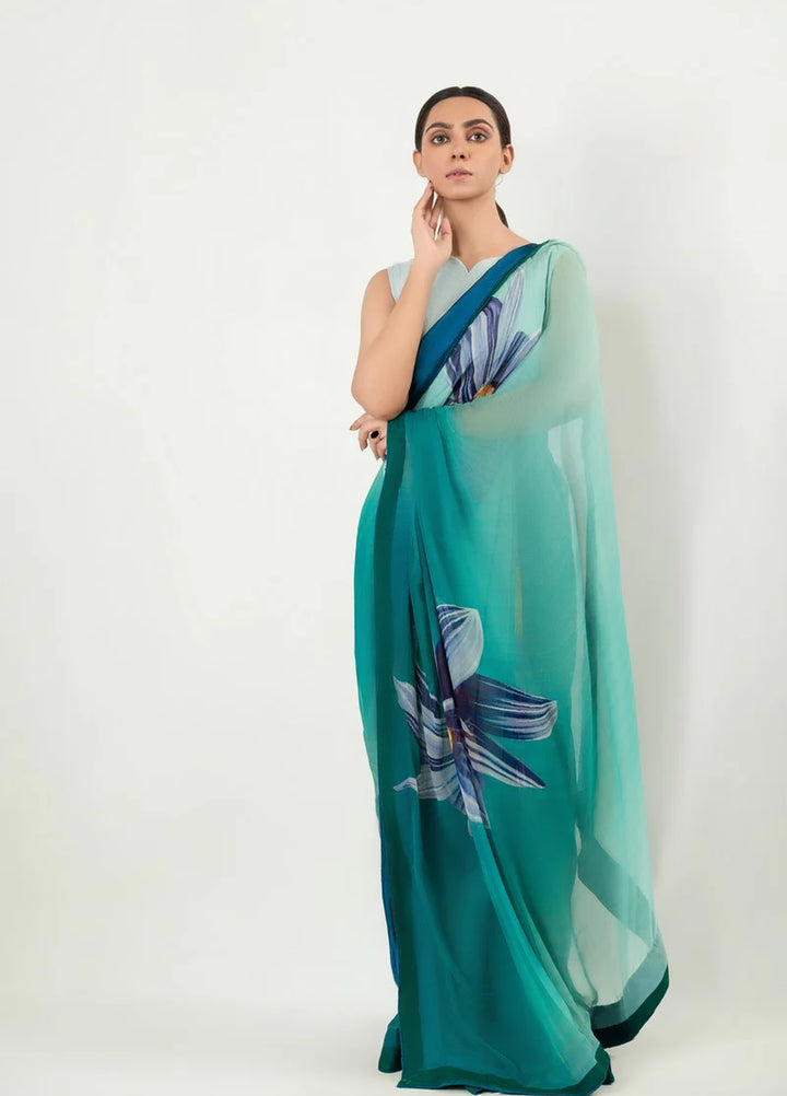 Imran Aftab RTW Printed Chiffon Saree IASC-UF-22 - Festive Collection