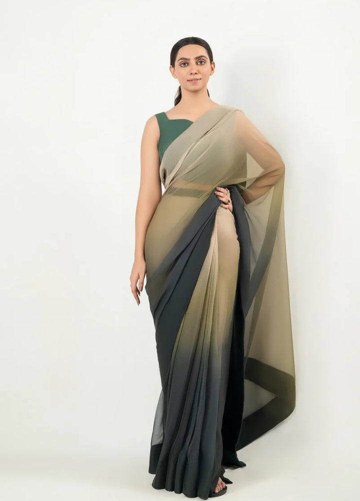 Imran Aftab RTW Printed Chiffon Saree Suit IASC 23 - Festive Collection