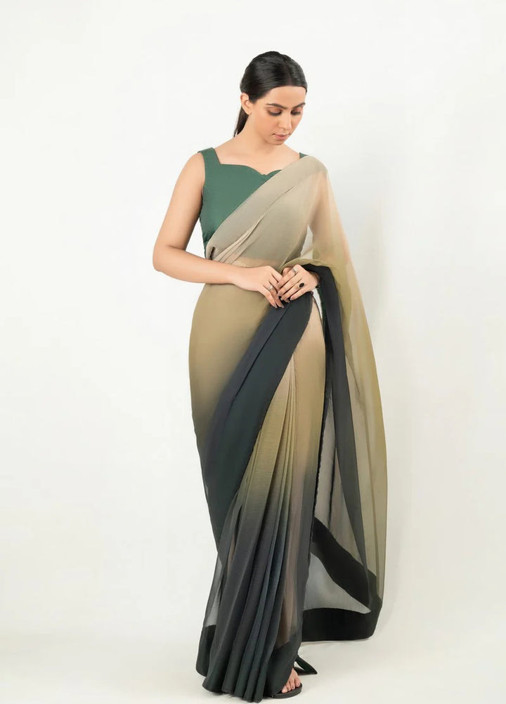 Imran Aftab RTW Printed Chiffon Saree Suit IASC 23 - Festive Collection