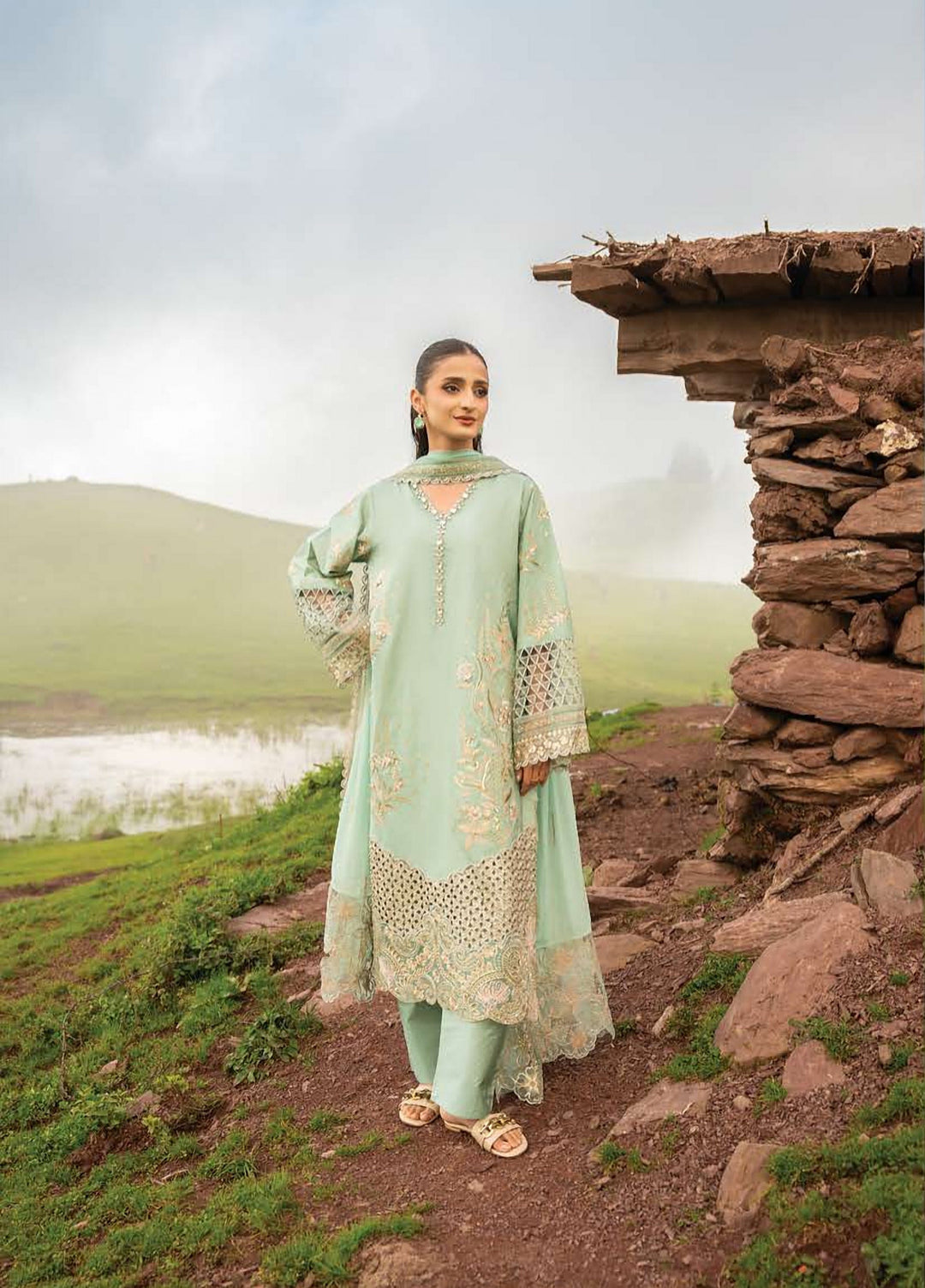 Dastaan by Zebtan Unstitched Embroidered Tassal Silk 3 Piece Suit ZB26UD DZ-02 - Festive Collection