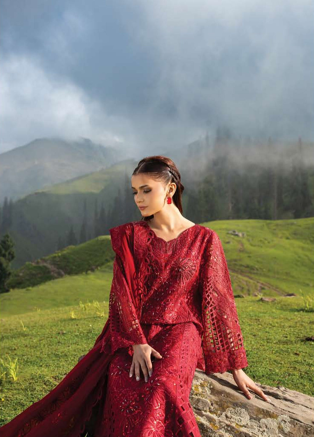 Dastaan by Zebtan Unstitched Embroidered Tassal Silk 3 Piece Suit ZB26UD DZ-06 - Festive Collection