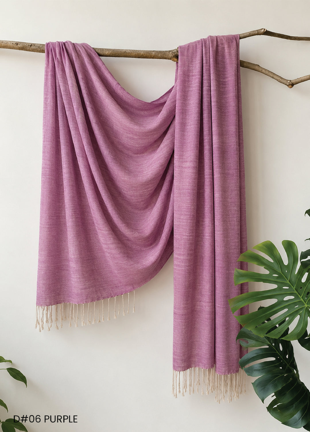 Sanaulla Exclusive Range RTW Solids Woven Shawl D#06 PURPLE - Winter Collection