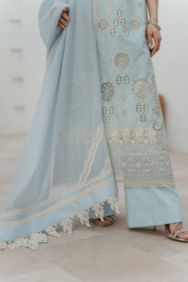 Manara by Maria Embroidered Chikankari 3 Piece Suit DAFFODIL - Festive Collection