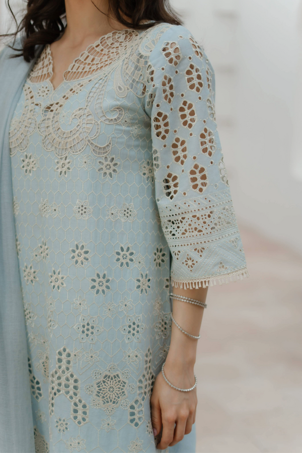 Manara by Maria Embroidered Chikankari 3 Piece Suit DAFFODIL - Festive Collection