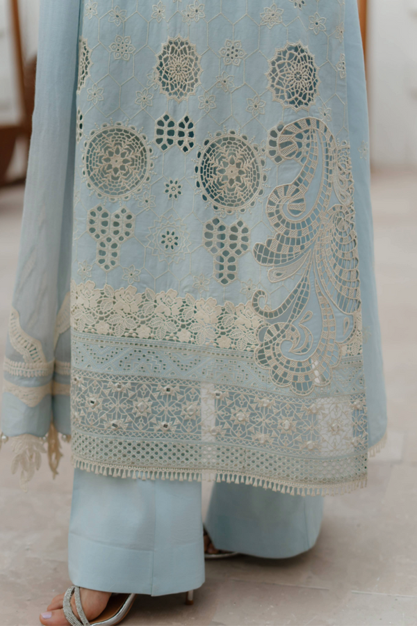 Manara by Maria Embroidered Chikankari 3 Piece Suit DAFFODIL - Festive Collection