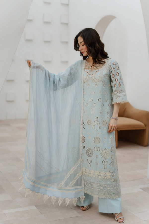 Manara by Maria Embroidered Chikankari 3 Piece Suit DAFFODIL - Festive Collection