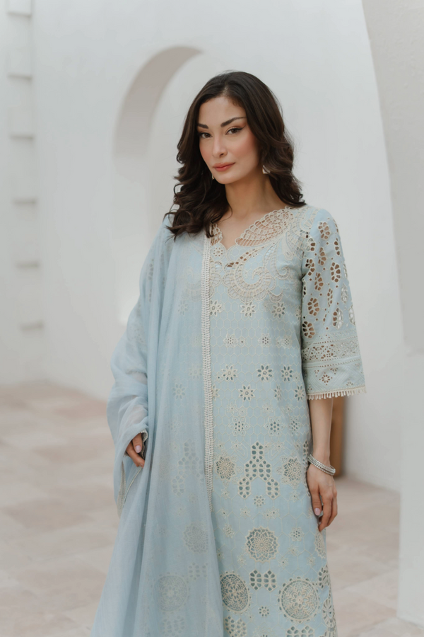 Manara by Maria Embroidered Chikankari 3 Piece Suit DAFFODIL - Festive Collection