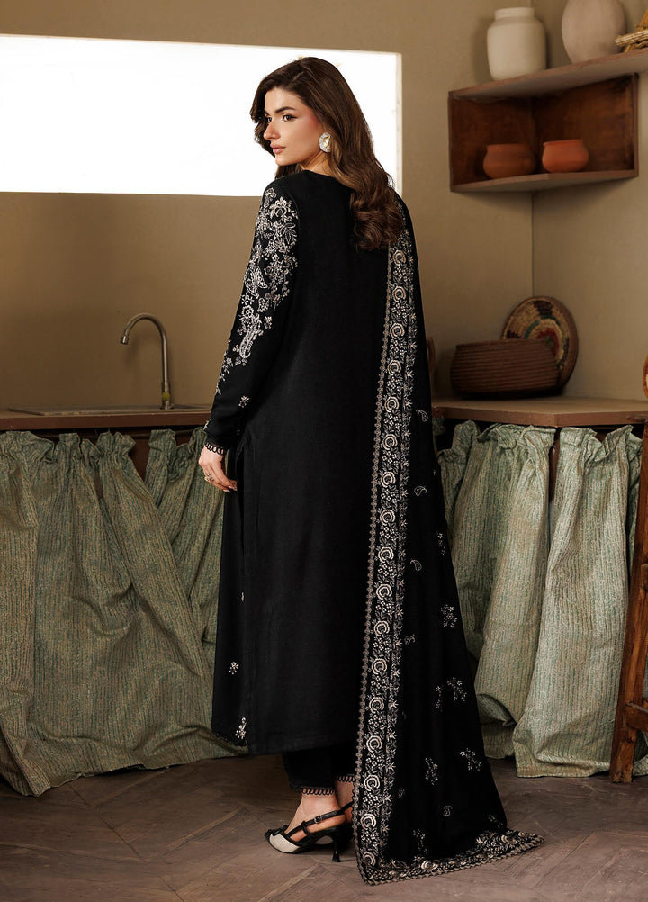 Exclusice by Daria Unstitched Embroidered Leather Peach 3 Piece Suit DN26UEL DA-190 - Winter Collection