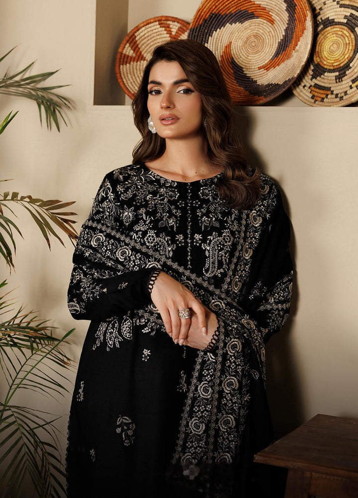 Exclusice by Daria Unstitched Embroidered Leather Peach 3 Piece Suit DN26UEL DA-190 - Winter Collection