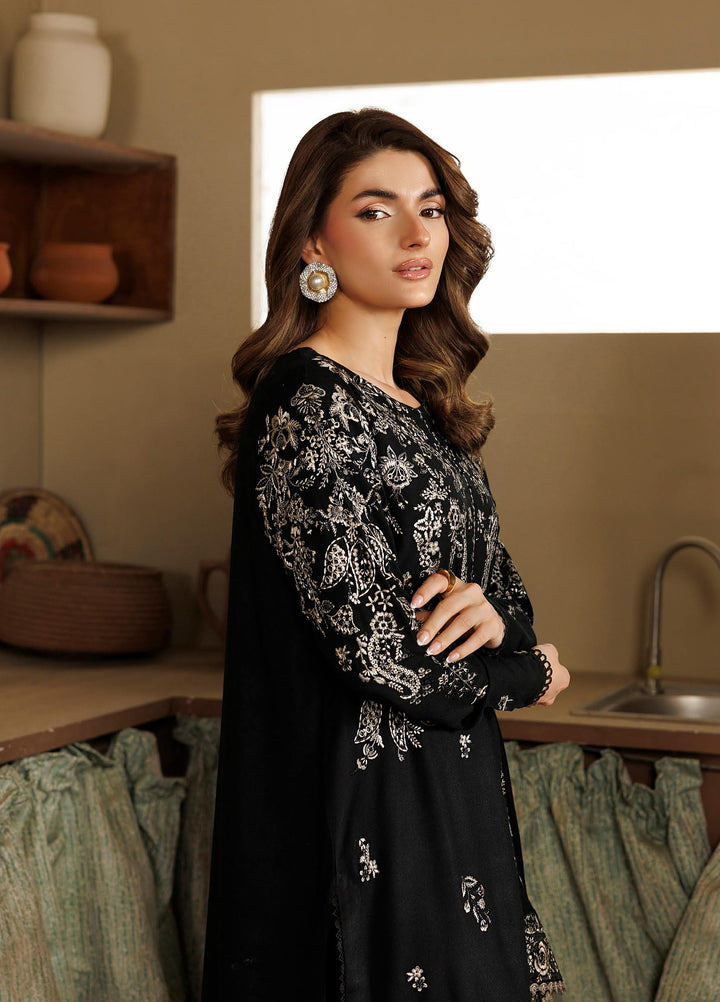 Exclusice by Daria Unstitched Embroidered Leather Peach 3 Piece Suit DN26UEL DA-190 - Winter Collection