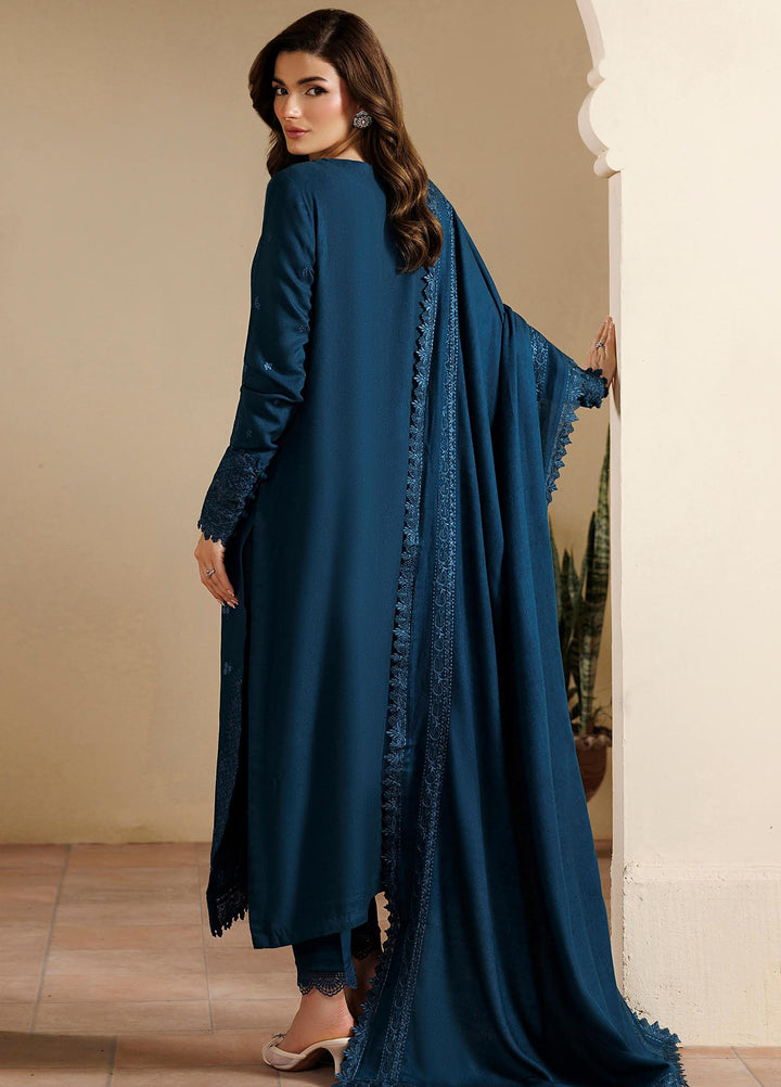 Exclusice by Daria Unstitched Embroidered Leather Peach 3 Piece Suit DN26UEL DA-191 - Winter Collection