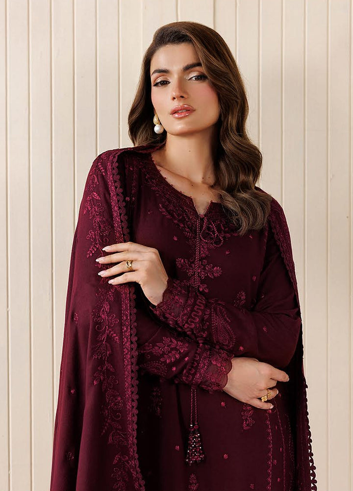 Exclusice by Daria Unstitched Embroidered Leather Peach 3 Piece Suit DN26UEL DA-192 - Winter Collection
