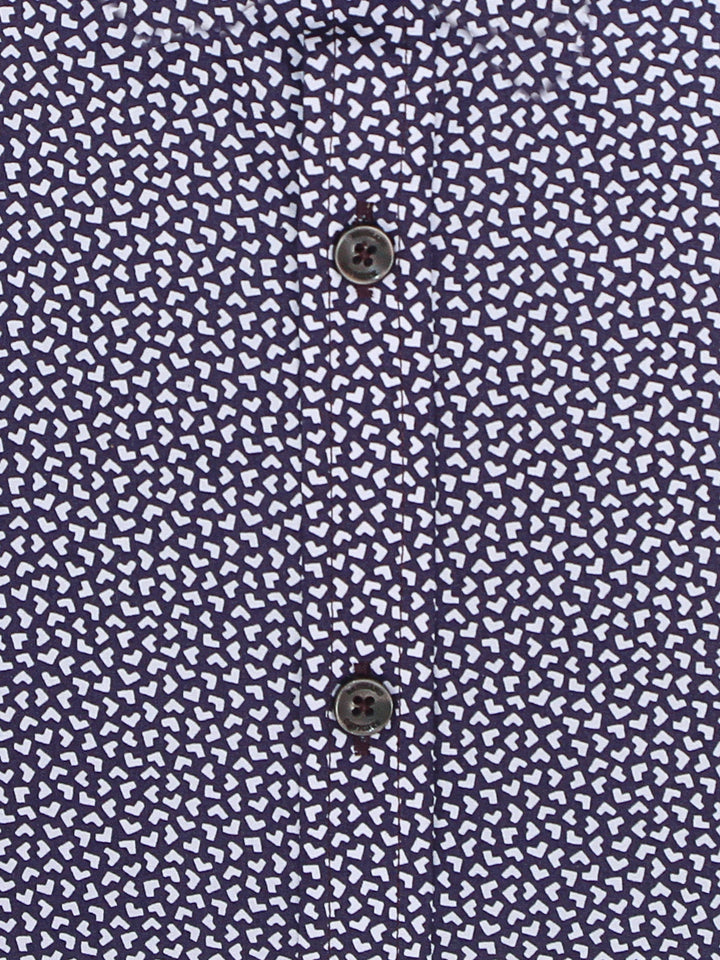 Brumano Ready To Wear Shirts Men 1 Piece Cotton Dark Burgundy Printed Half Sleeve Shirt 0-33-023-2358 - Summer Collection