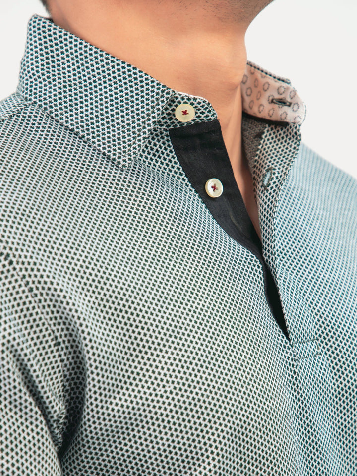 Brumano  Solids Cotton Polo Dark Green Mercerized Full Sleeves Polo Shirt