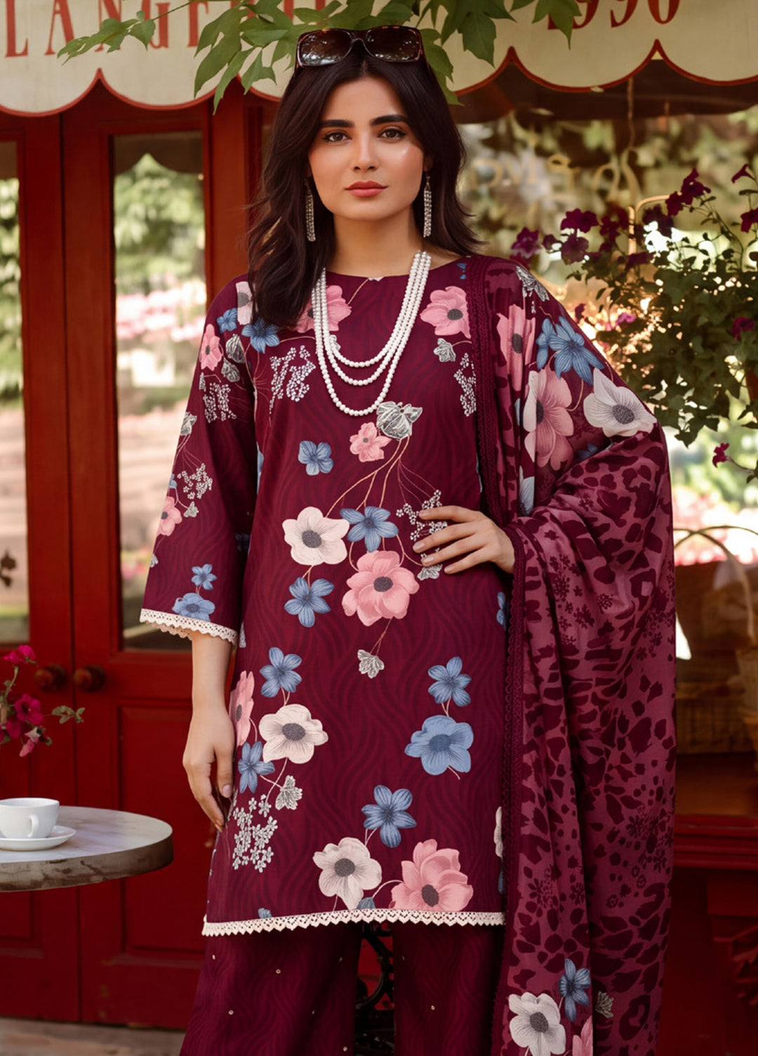 Coco by Al Zohaib Unstitched Printed Cambric 3 Piece Suit AZ26UCC D-01 - Casual Collection