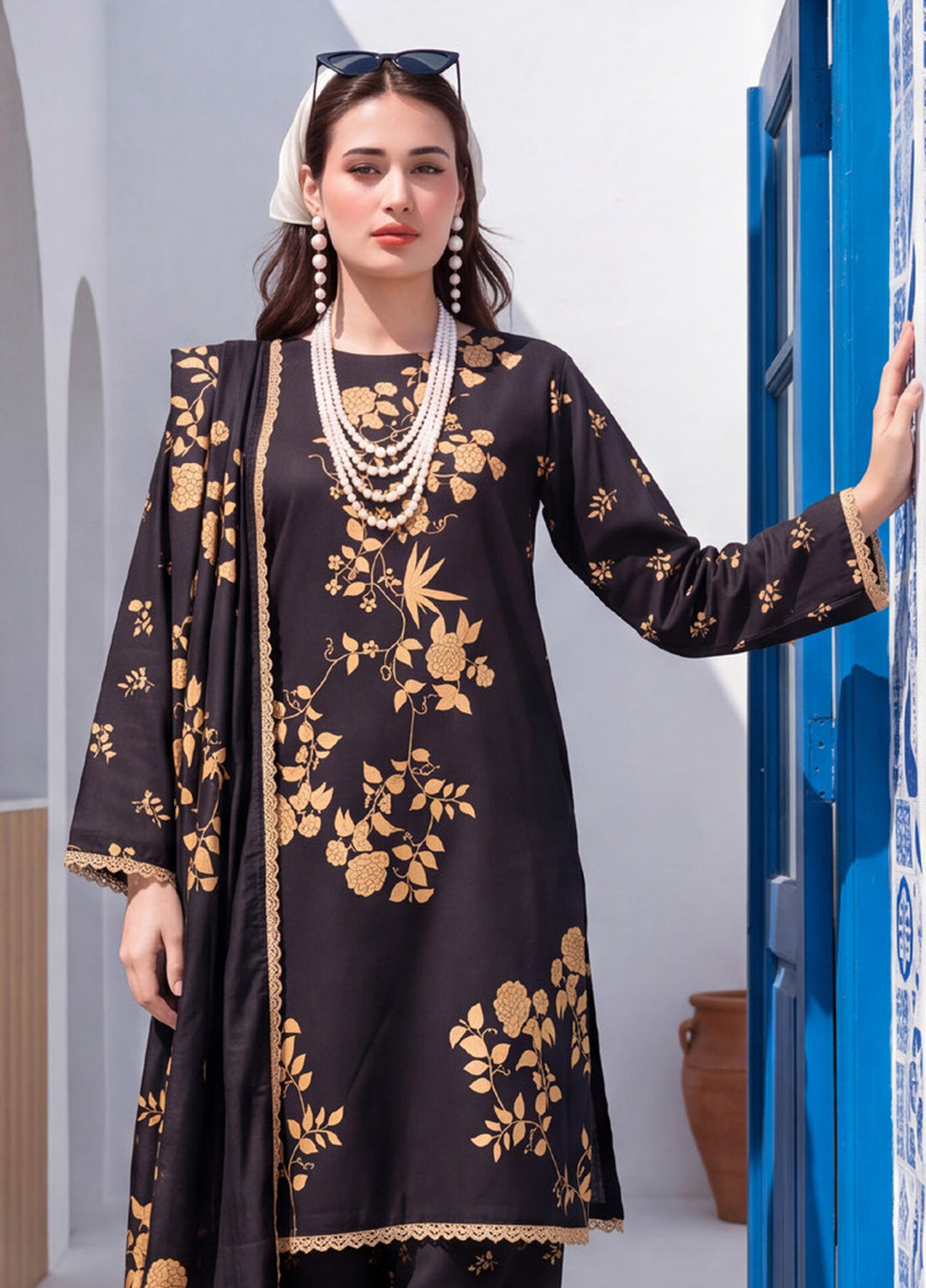 Coco by Al Zohaib RTW Printed Cambric 3 Piece Suit AZ26RCC D-02 - Casual Collection