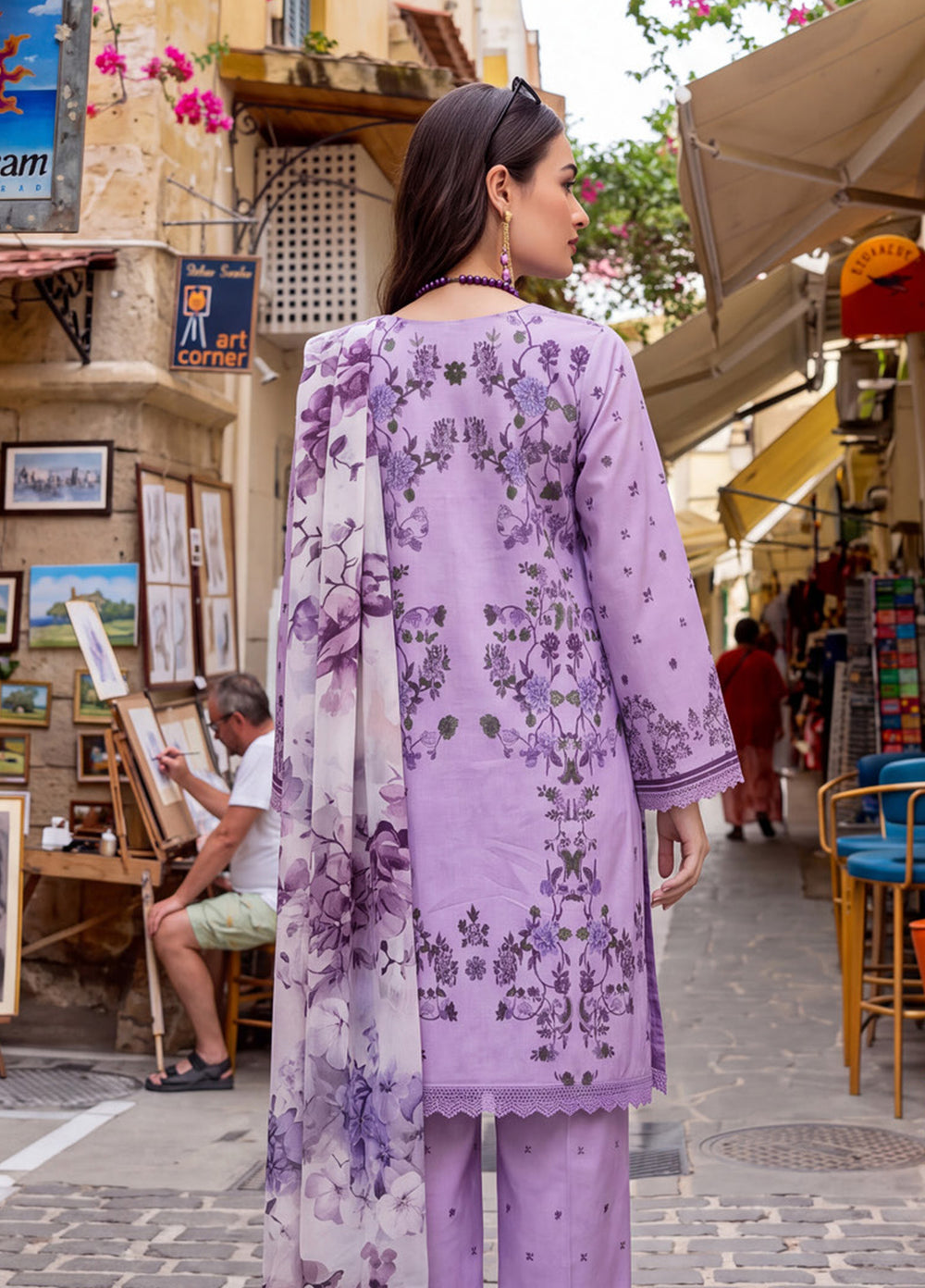 Coco by Al Zohaib RTW Printed Cambric 3 Piece Suit AZ26RCC D-3 - Casual Collection