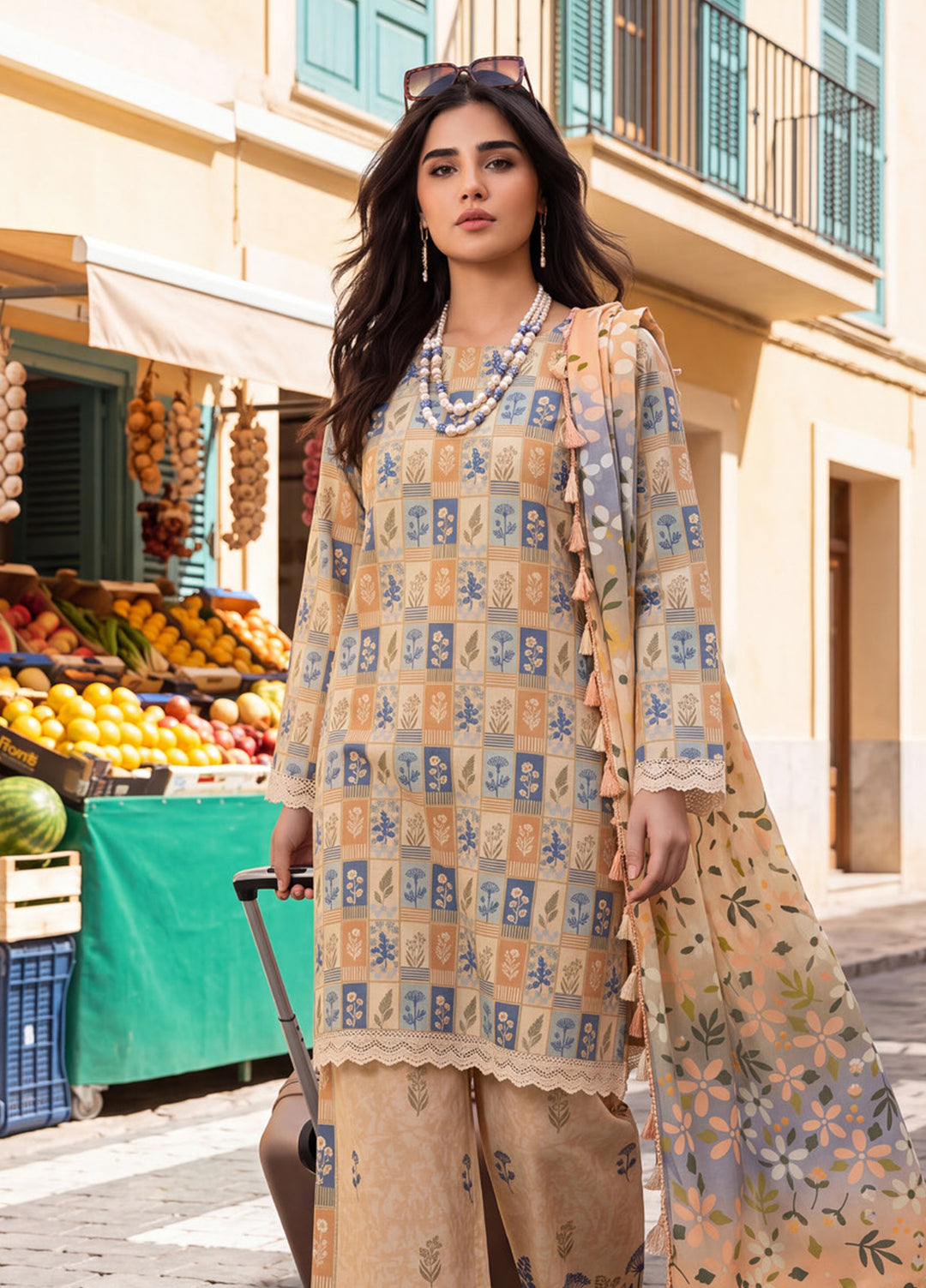 Coco by Al Zohaib RTW Printed Cambric 3 Piece Suit AZ26RCC D-04 - Casual Collection