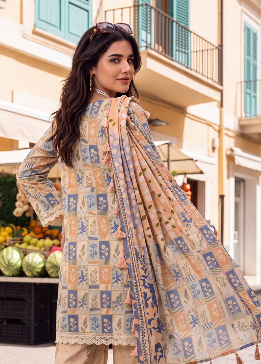 Coco by Al Zohaib RTW Printed Cambric 3 Piece Suit AZ26RCC D-04 - Casual Collection