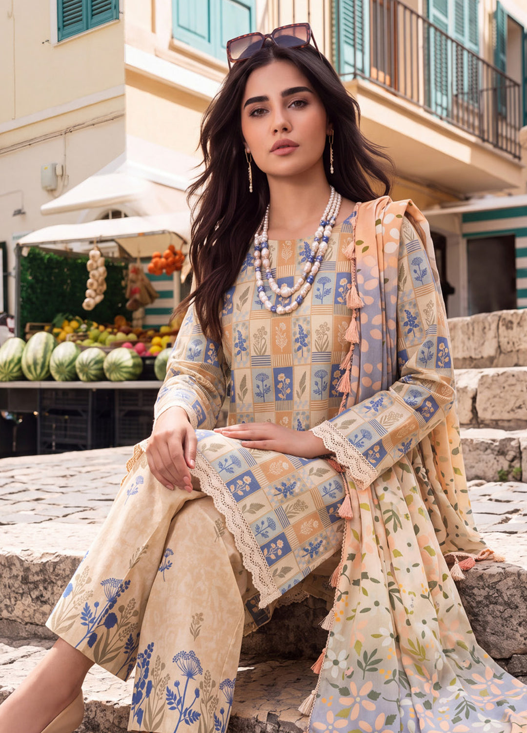 Coco by Al Zohaib Unstitched Printed Cambric 3 Piece Suit AZ26UCC D-04 - Casual Collection